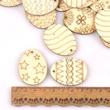 25Pcs Mixed Easter Egg Wooden Chipboard embellishments  Scrapbook DIY Crafts