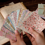 100pcs/pack Vintage Memo Pads Retro Flower Butterfly Material Paper DIY Scrapbooking Journal