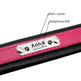 Personalized Leather Dog Collar For Big Large Dogs Custom Engraved Nameplate