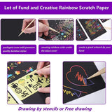 DIY Scratch Art Rainbow Papers Classic Gear Spirograph Drawing Set