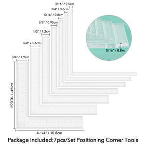 7pcs/set Creative Positioning L-shape Tools Corners Helpers For  card making