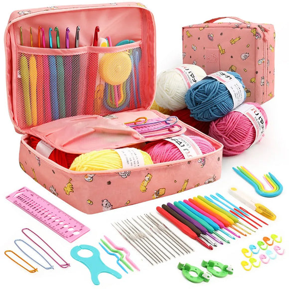 53 pc Novice DIY Crochet Kits For Beginners and Multi-color Storage box