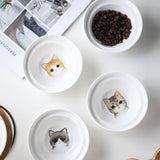 Fashionable High-end Pet Bowls Stainless Steel Shelf Ceramic Bowl