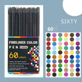 Fineliner Calligraphy Pen Set 24/36/48/60/100 Ink Felt Porous-Point Pens 0.4mm