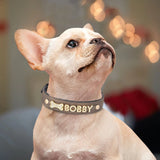 Personalized Soft Dog PU Leather Collar Free Rhinestone Charm For Small Medium Dogs