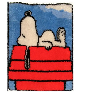 Latch hook DIY rug kit preprinted " Snoopy sleeping" approx 52x38cm