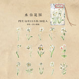 30 Sheets Flower Series Sticker Plant Adhesive Label DIY Scrapbooking journals