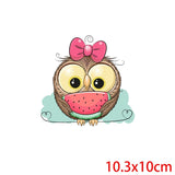Cartoon Cat Owl Iron On Patches For Clothing Applique