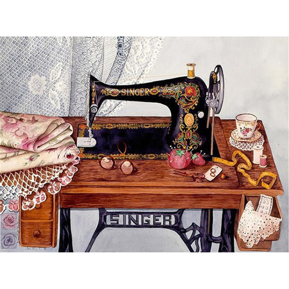 Cross Stitch Set Sewing Machine preprinted pattern embroidery design 11ct 14ct