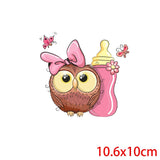 Cartoon Cat Owl Iron On Patches For Clothing Applique