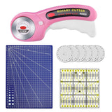 Up to 35PCS set inc 45mm Rotary Cutter with 5pcs Blades Patchwork Ruler knife Scissors