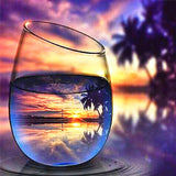 5D Diamond embroidery cross stitch full square "Sunsets in a glass"