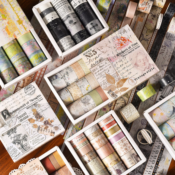 20 Rolls/box Vintage Words Washi Tape Set DIY scrapbooking junk journal