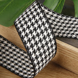 10 Yards 25MM / 38MM Double Houndstooth Cotton Linen Ribbons Hair Bows