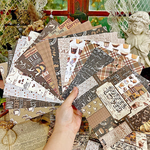24 sheets 6X6" Cafe Coffee Lover paper DIY card scrapbooking