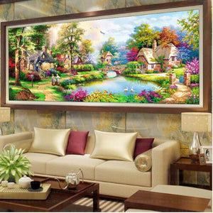 5D DIY Diamond embroidery Painting Kits -Full Square / Round Drill "Landscape Cottage"