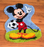 Latch hook DIY rug kit preprinted "Mickey-Minnie" sizes as shown.