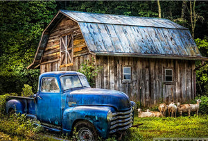 5D DIY Full Square/ Round Drill Diamond Painting "Old Blue Truck"