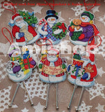 Amishop Gold Collection Counted Cross Stitch Kit Christmas Snowman And Dog Gift Ornaments DIM 08769 Embroidery Home Decoration