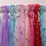 150cm*1yard/pc Snowflake Tulle Rainbow Silver Snow Star Fabric for Wedding Party Decoration