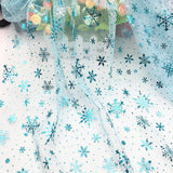 150cm*1yard/pc Snowflake Tulle Rainbow Silver Snow Star Fabric for Wedding Party Decoration