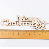 Natural Wood Merry Christmas  Wooden Chipboard embellishments  Scrapbook DIY Crafts 10pcs 21x92mm