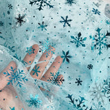 150cm*1yard/pc Snowflake Tulle Rainbow Silver Snow Star Fabric for Wedding Party Decoration