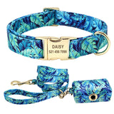 Personalized Dog Collar and Leash With Bag set Nylon small medium dogs