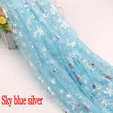 150cm*1yard/pc Snowflake Tulle Rainbow Silver Snow Star Fabric for Wedding Party Decoration