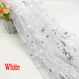 150cm*1yard/pc Snowflake Tulle Rainbow Silver Snow Star Fabric for Wedding Party Decoration