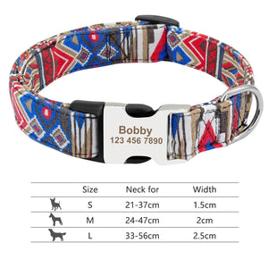 Customized Printed Nylon Pet Collar Dog Collar for Small Medium Large Dogs Pug