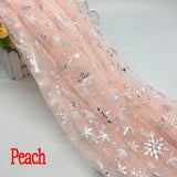 150cm*1yard/pc Snowflake Tulle Rainbow Silver Snow Star Fabric for Wedding Party Decoration