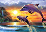 5D DIY Full Square/ Round Drill Diamond Painting "Dolphin couple"