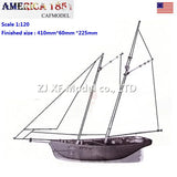 America's Cup DIY Classic wood sailboat model Scale 1/120 AMERICA 1851 Yacht race Champion