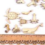 20Pcs 25-40mm Sea Turtle/horse/whale Wooden Chipboard embellishments  Scrapbook DIY Crafts