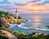 5D diamond embroidery painting full round/ square "Seaside lighthouse"