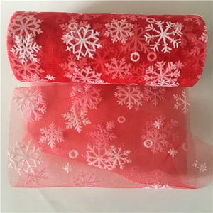 Wedding Snowflake Tulle Roll 10Y 15Cm Tulle Knit Sewing Mesh Fabric Fabric for Wedding Party Decoration