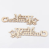 Natural Wood Merry Christmas  Wooden Chipboard embellishments  Scrapbook DIY Crafts 10pcs 21x92mm