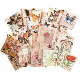 100pcs/pack Vintage Memo Pads Retro Flower Butterfly Material Paper DIY Scrapbooking Journal