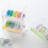 1pcs Creative Washi Tape Cutter Set Tape Tool Transparent Dispenser