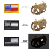 Durable Tactical Military Dog Harness Strong Nylon Pet Vest 2 Bags 3 Flags For Small Large Dogs