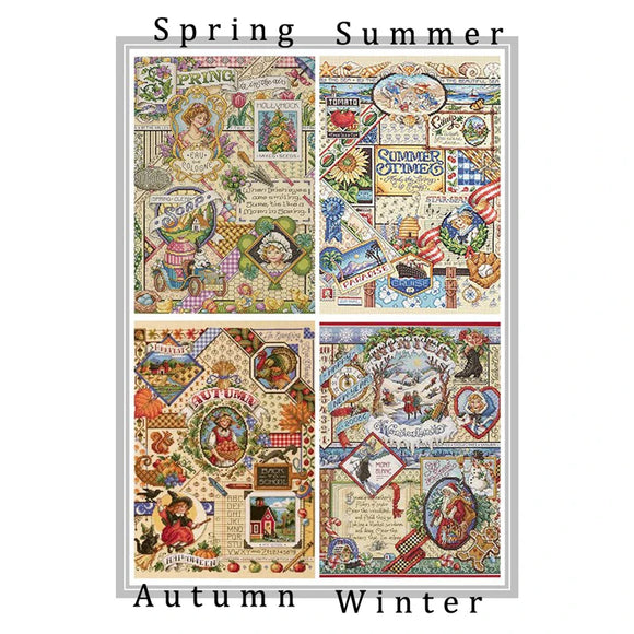Spring Summer Autumn Winter Collection Counted Cross Stitch Kit