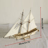 DIY Scale model Wooden Sailboat Harvey Sailing Model