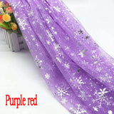 150cm*1yard/pc Snowflake Tulle Rainbow Silver Snow Star Fabric for Wedding Party Decoration