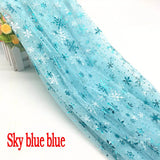 150cm*1yard/pc Snowflake Tulle Rainbow Silver Snow Star Fabric for Wedding Party Decoration