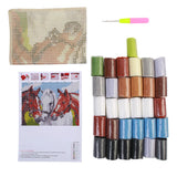 Latch hook DIY rug kit preprinted "Swans" approx 53x38