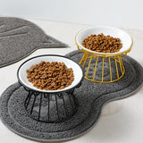 High-end Fashion  Pet Bowl Stainless Steel Shelf Ceramic Bowl Feeding or water