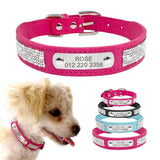 Personalized Leather Dog Collar With Customized Name Tag