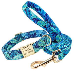 Personalized Dog Collar and Leash With Bag set Nylon small medium dogs