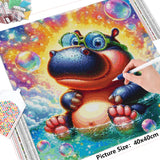 5D diamond embroidery painting full round/ square "Hippo"